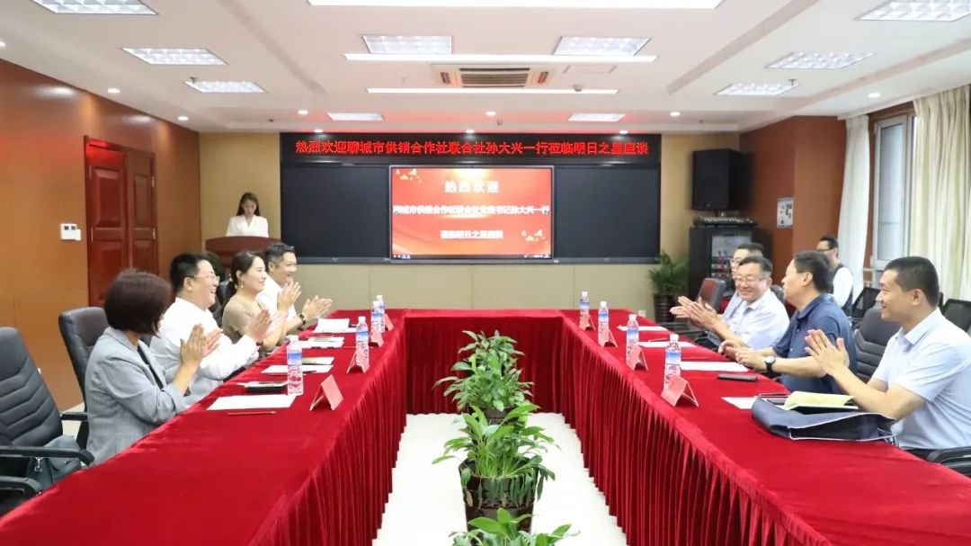 聊城市供销合作社联合社党组书记、理事会主任孙大兴一行莅临明日之星教育基金会交流座谈